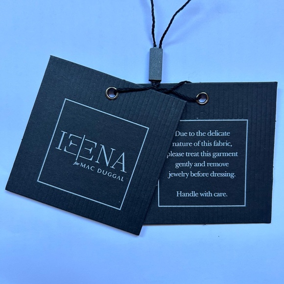 MacDuggal One Shoulder Evening Gown with Puff Sleeve and Front Slit - Picture 4 of 8